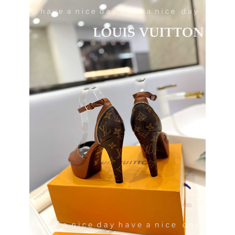 l**is V*t*n afterglow platform sandal monogram brown