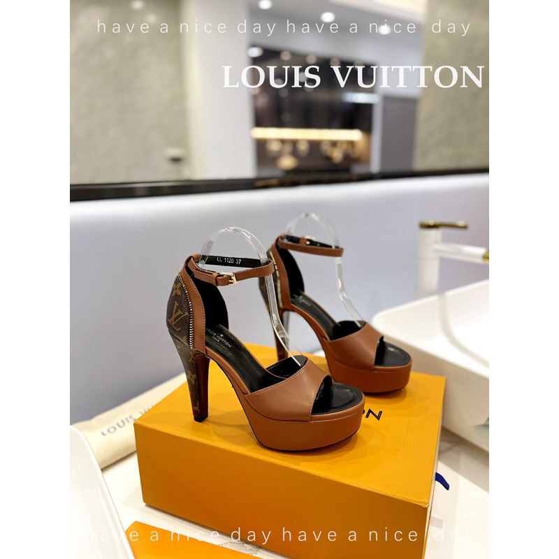 l**is V*t*n afterglow platform sandal monogram brown
