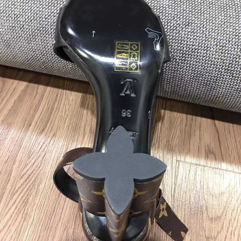 l**is V*t*n monogram casual style plain leather block heels party style