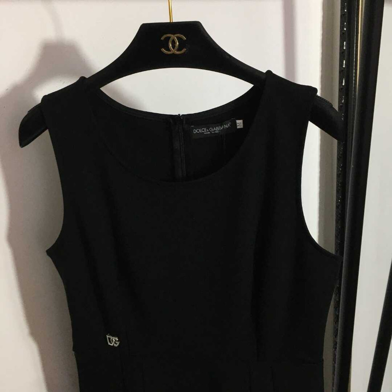 Dolce & Gabbana Stretch Viscose Jersey Midi Dress Black