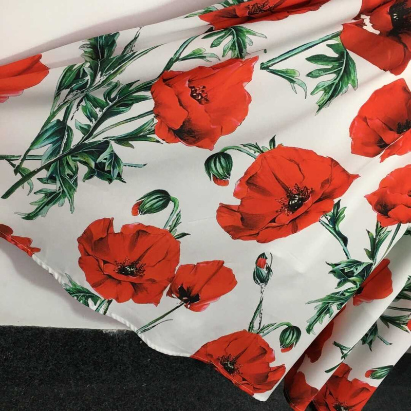 Dolce & Gabbana Poppy Printed Poplin Midi Dress