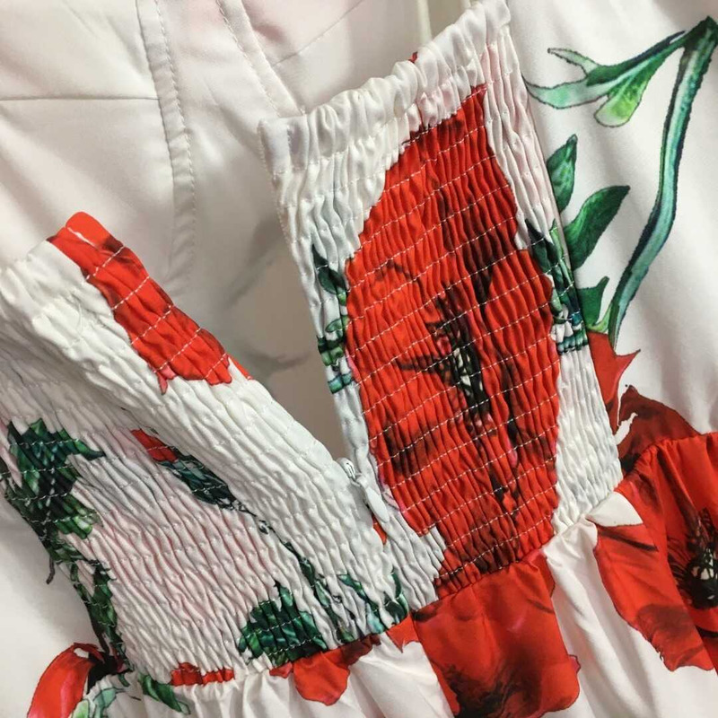 Dolce & Gabbana Poppy Printed Poplin Midi Dress