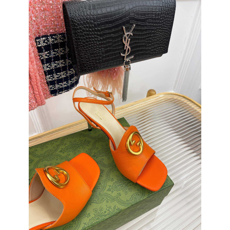 G*u*i blondie series high-heeled sandals orange