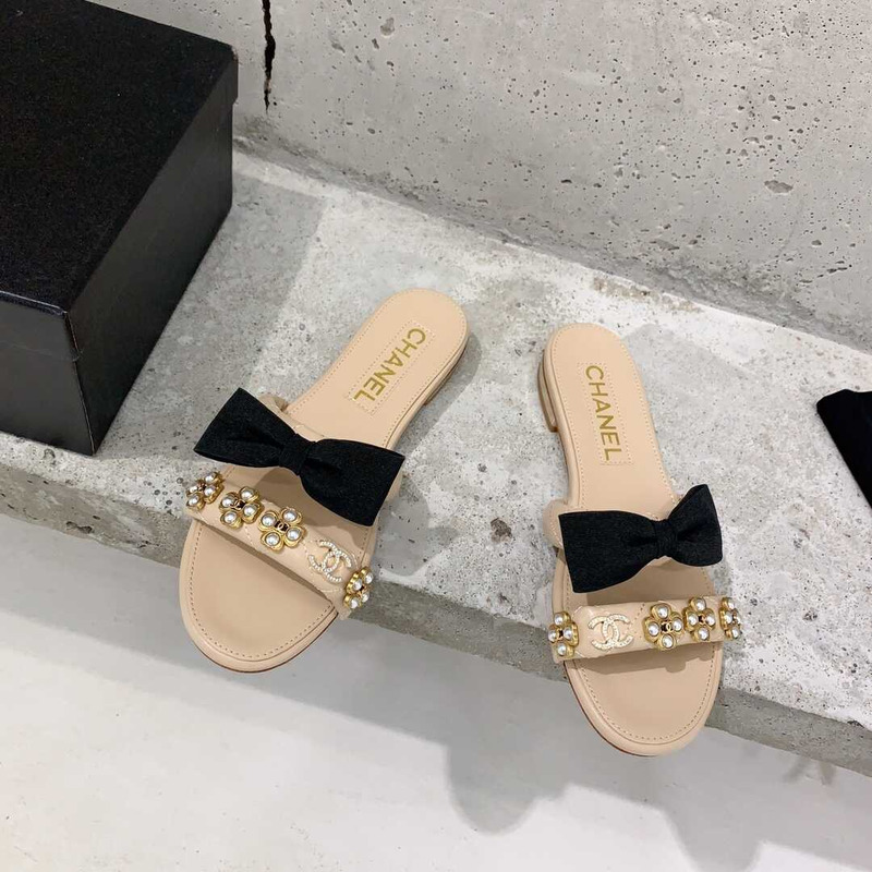 Ch*el  casual style party style office style elegant style mules nude