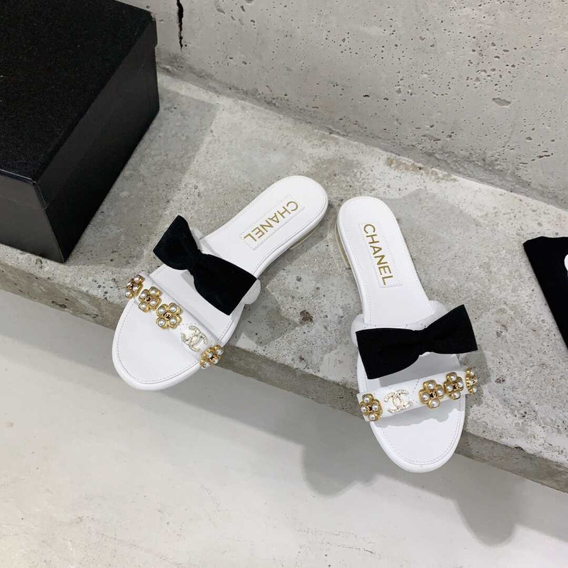 Ch*el casual style party style office style elegant style mules white