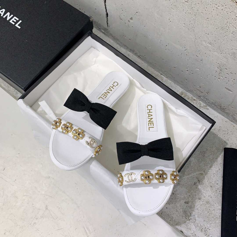 Ch*el casual style party style office style elegant style mules white