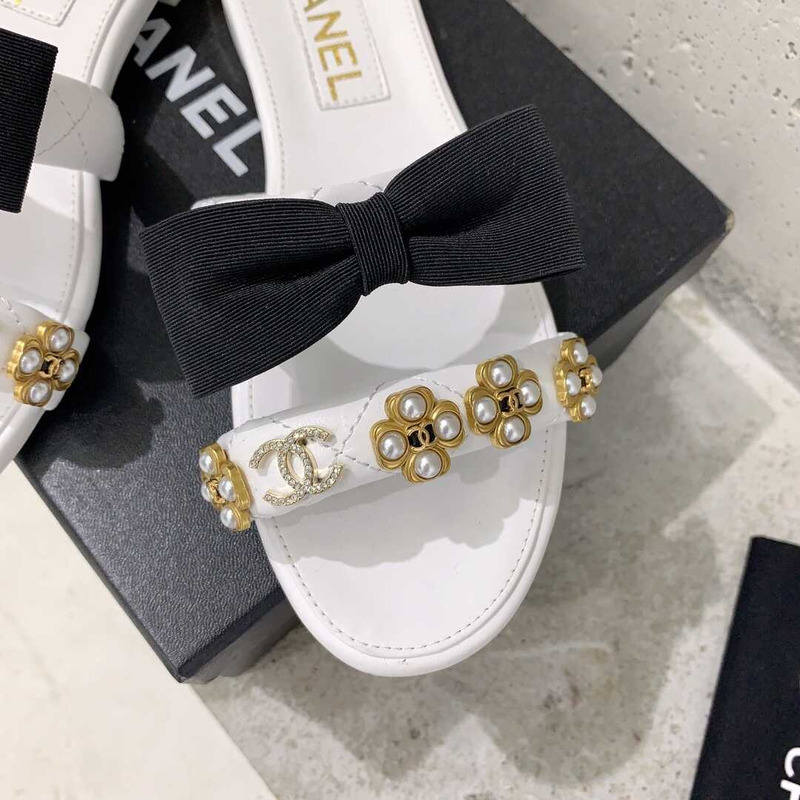 Ch*el casual style party style office style elegant style mules white