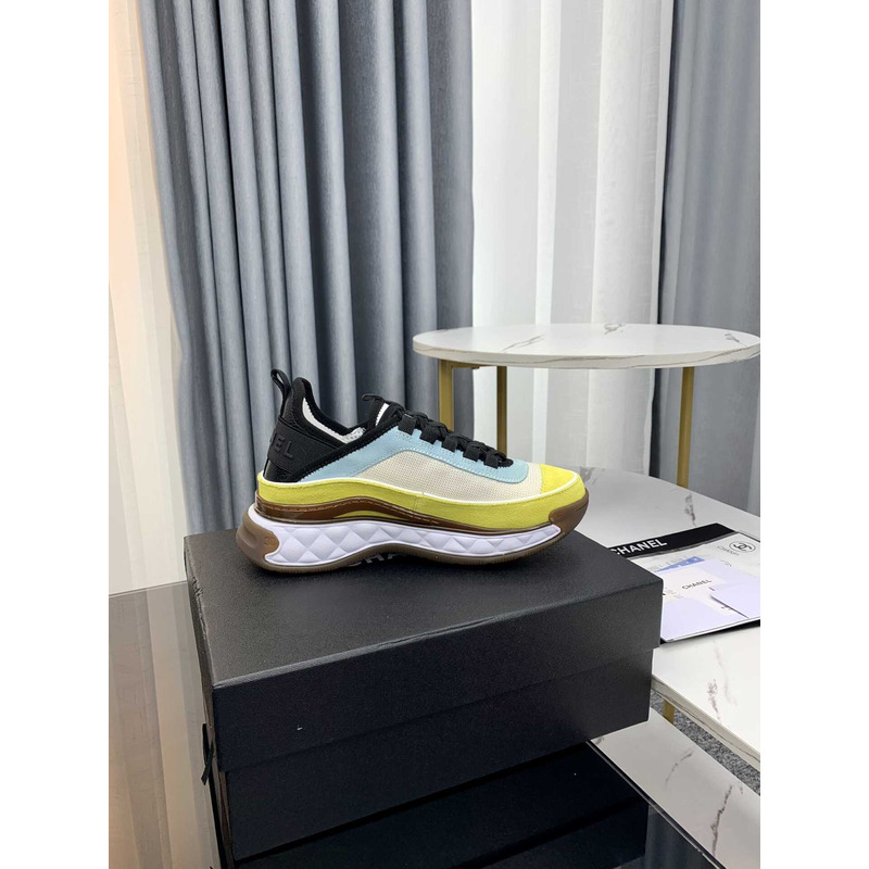 Ch*el low top trainer yellow and blue