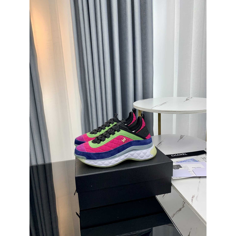 Ch*el low top trainer pink green