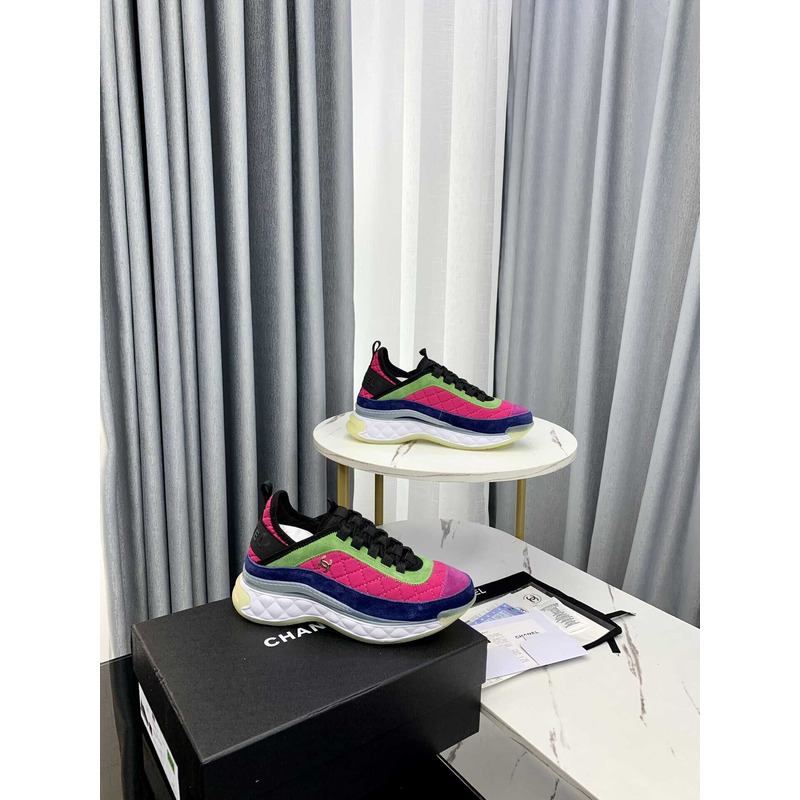 Ch*el low top trainer pink green