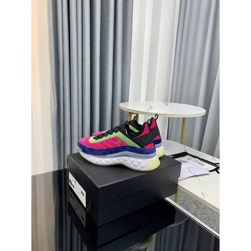 Ch*el low top trainer pink green