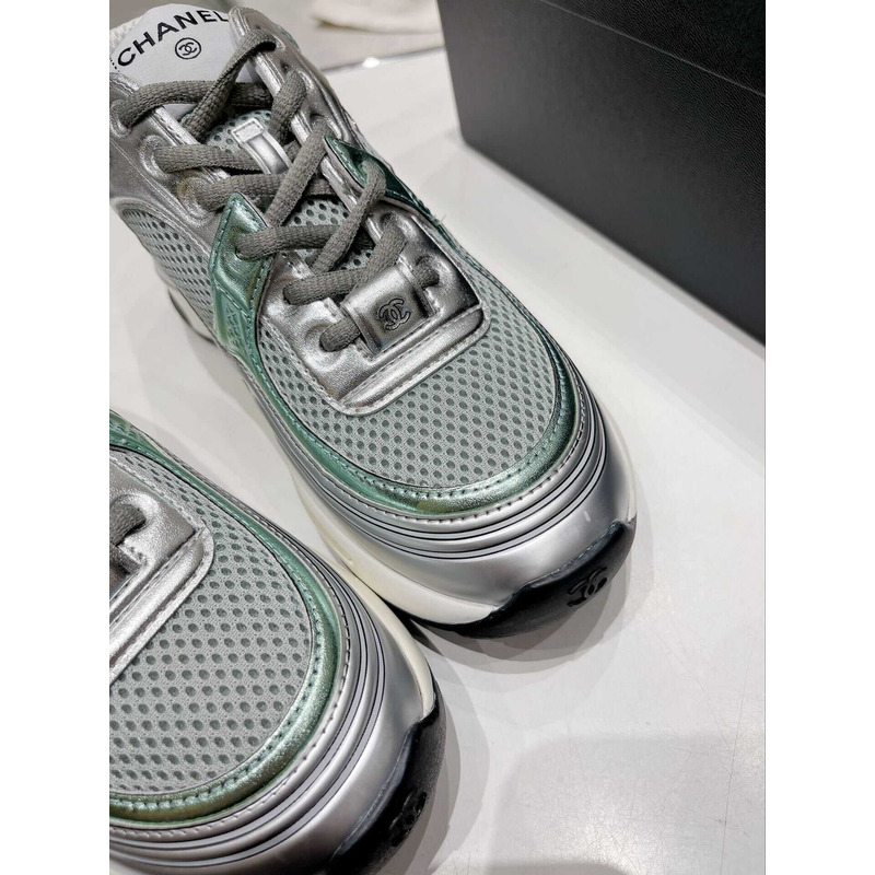Ch*el cc runner grey green sneaker