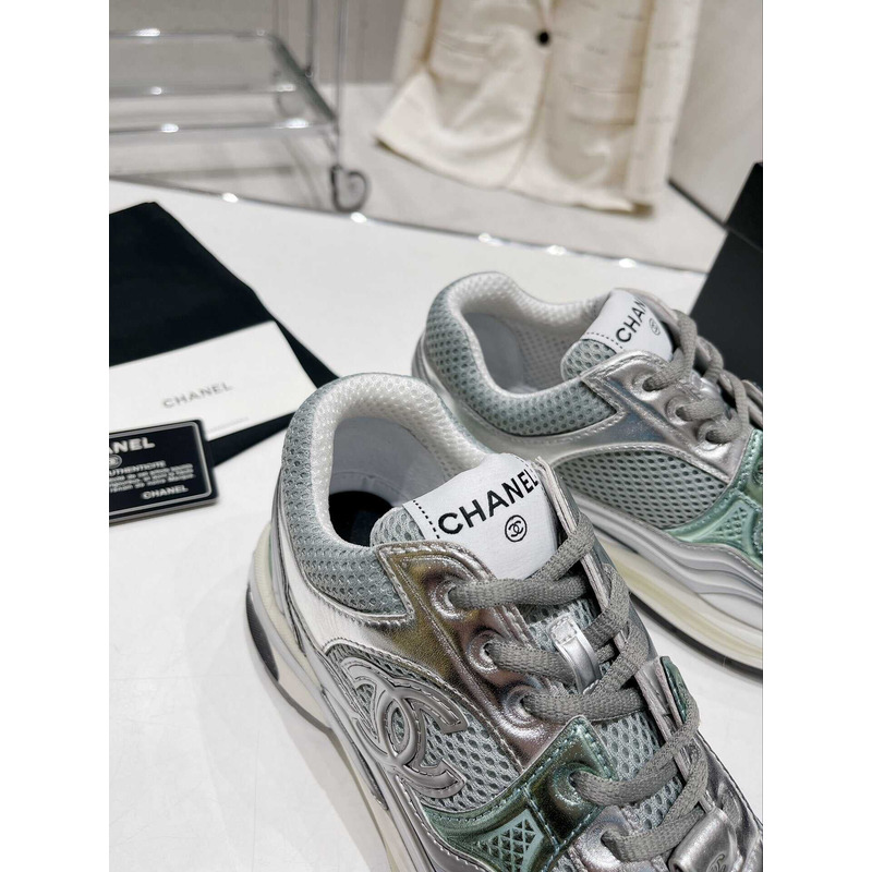 Ch*el cc runner grey green sneaker