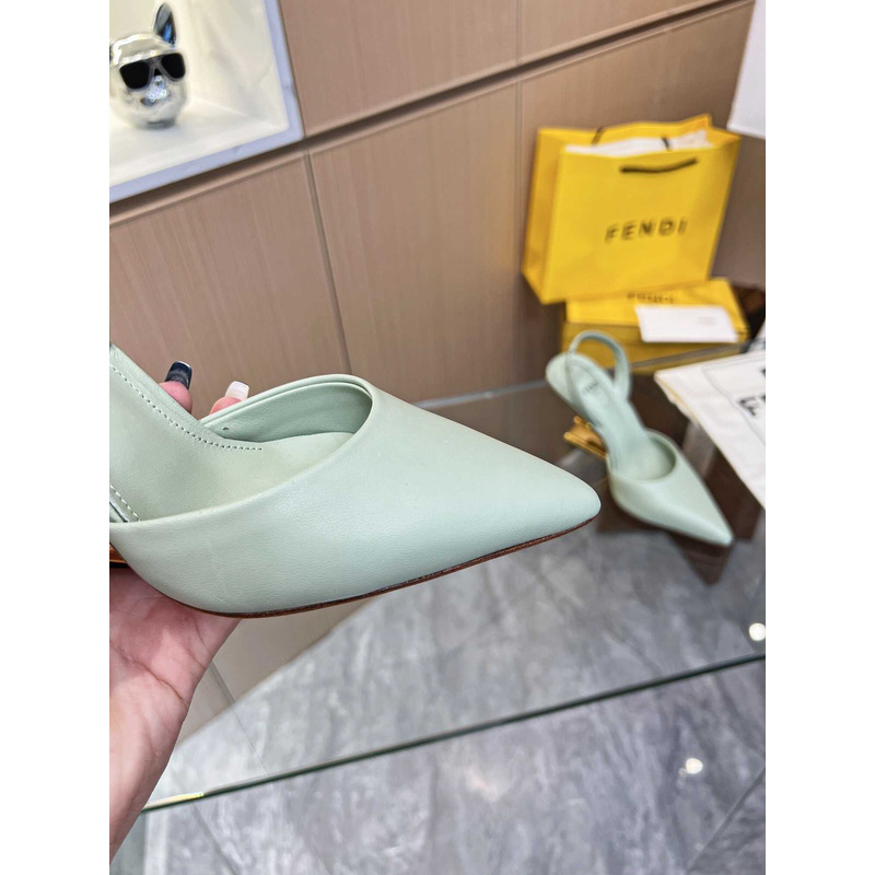 F**di first slingbacks pumps green