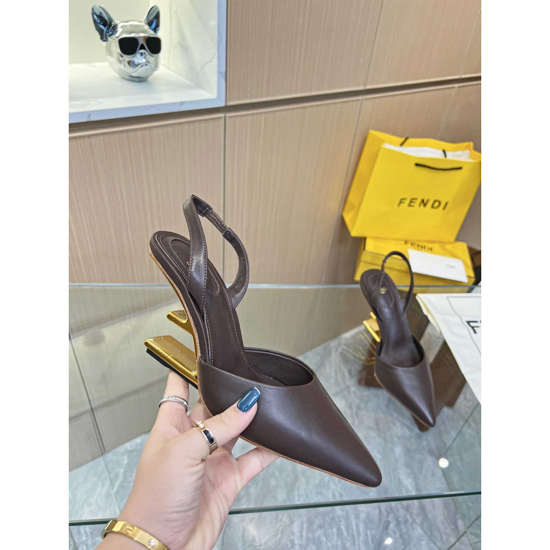 F**di first slingbacks pumps dark brown