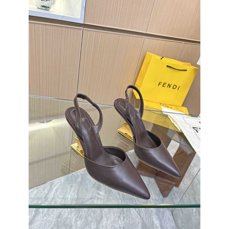 F**di first slingbacks pumps dark brown
