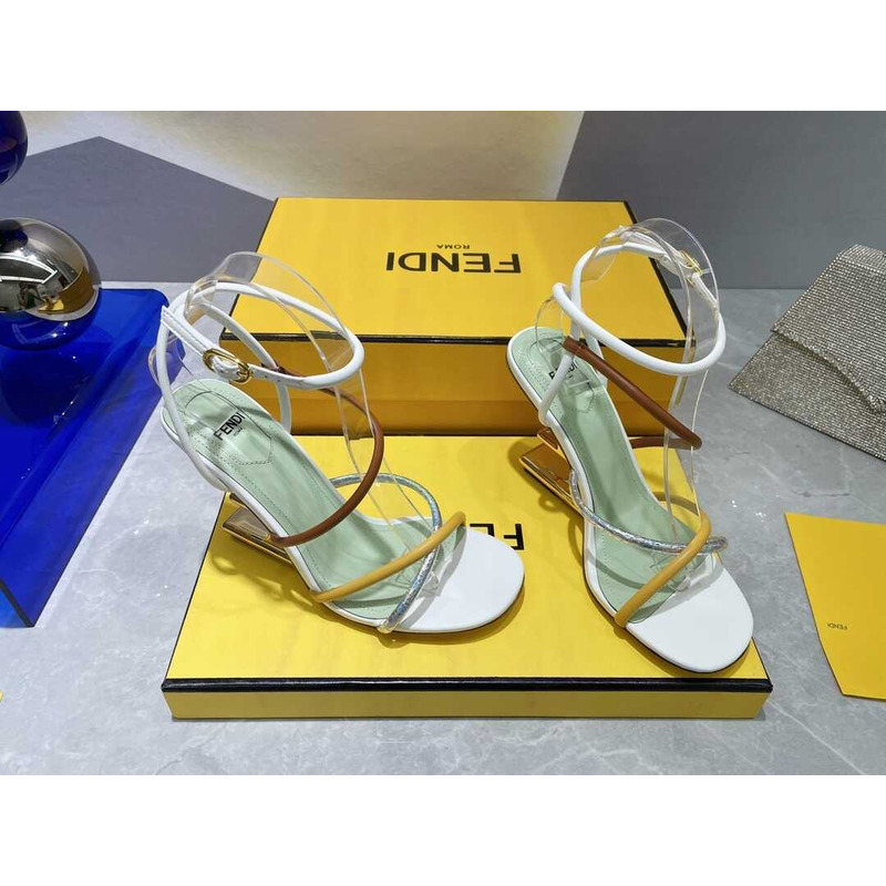 F**di first heel sandals lambskin white