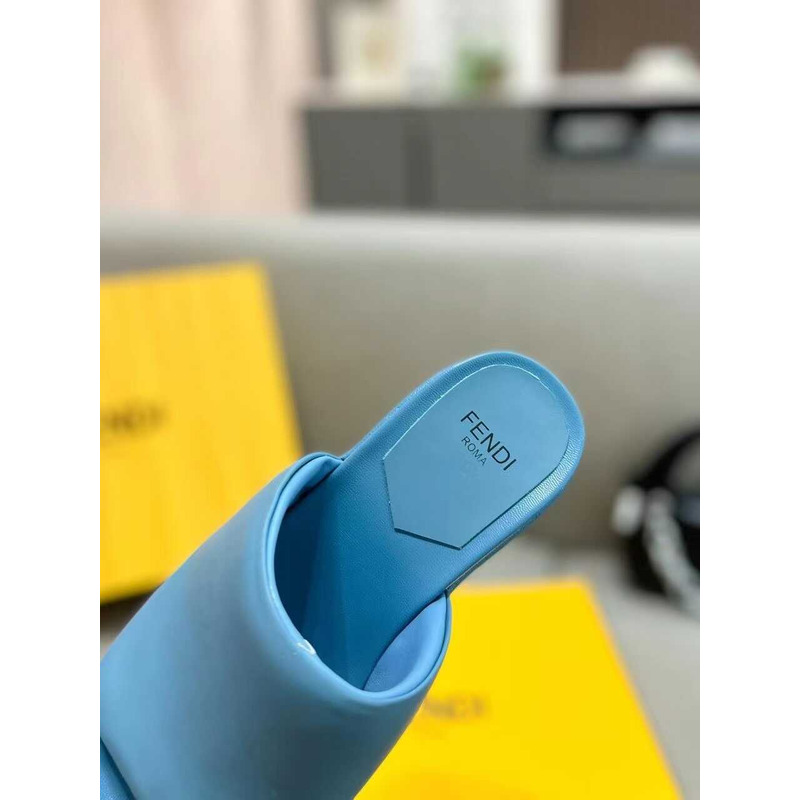 F**di fashion show nappa leather sandals blue