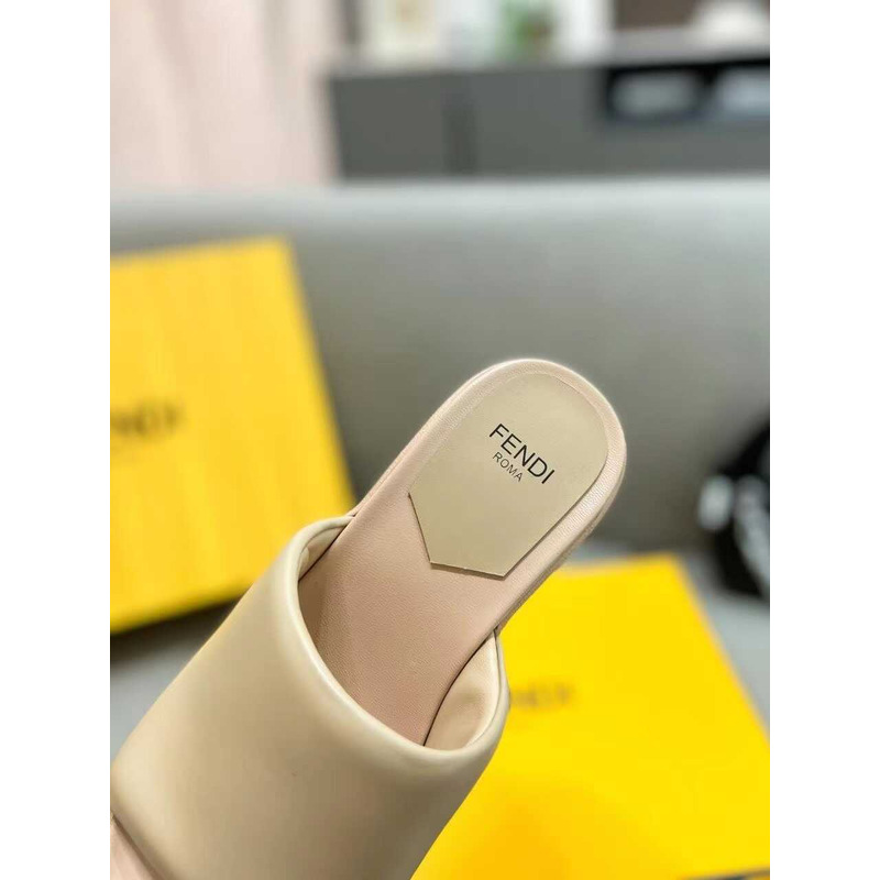 F**di fashion show nappa leather sandals beige