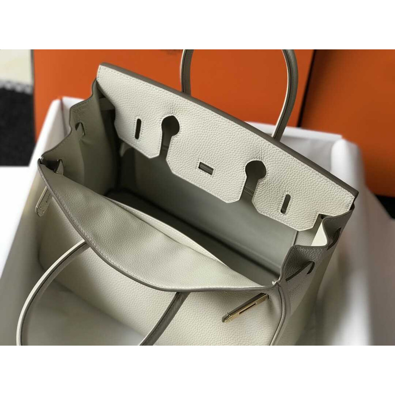 H**mes birkin togo 35 gris tourterelle white
