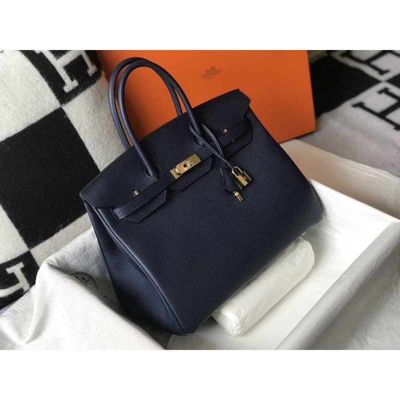 H**mes birkin togo 35 gris tourterelle dark blue