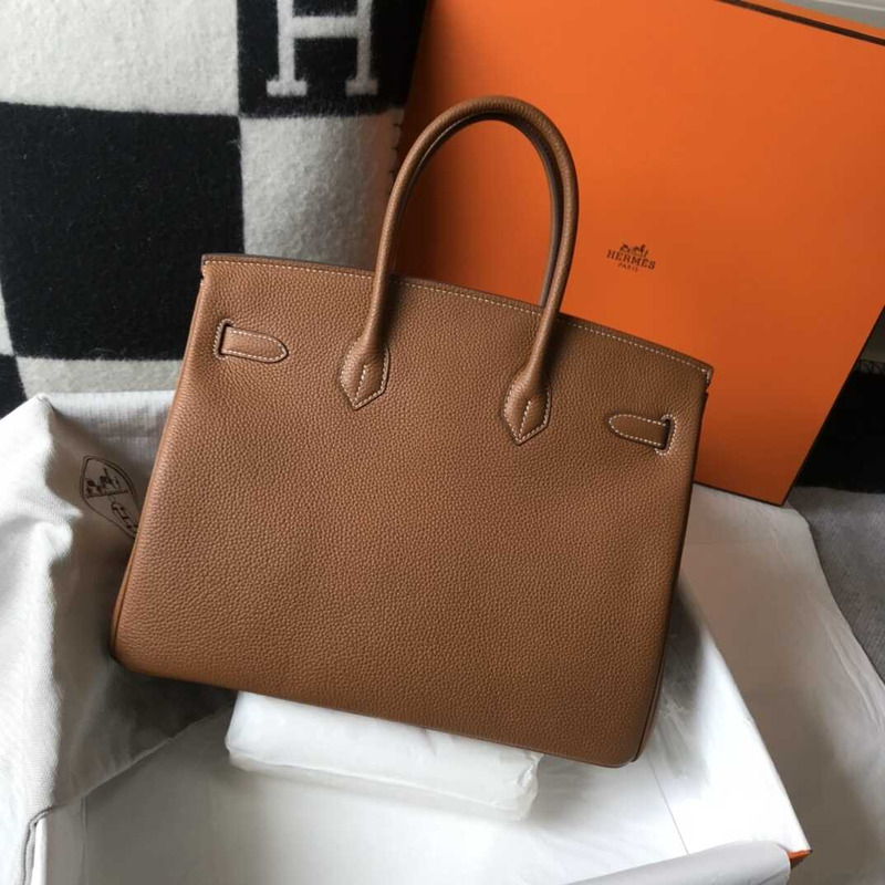 H**mes birkin togo 35 gris tourterelle brown