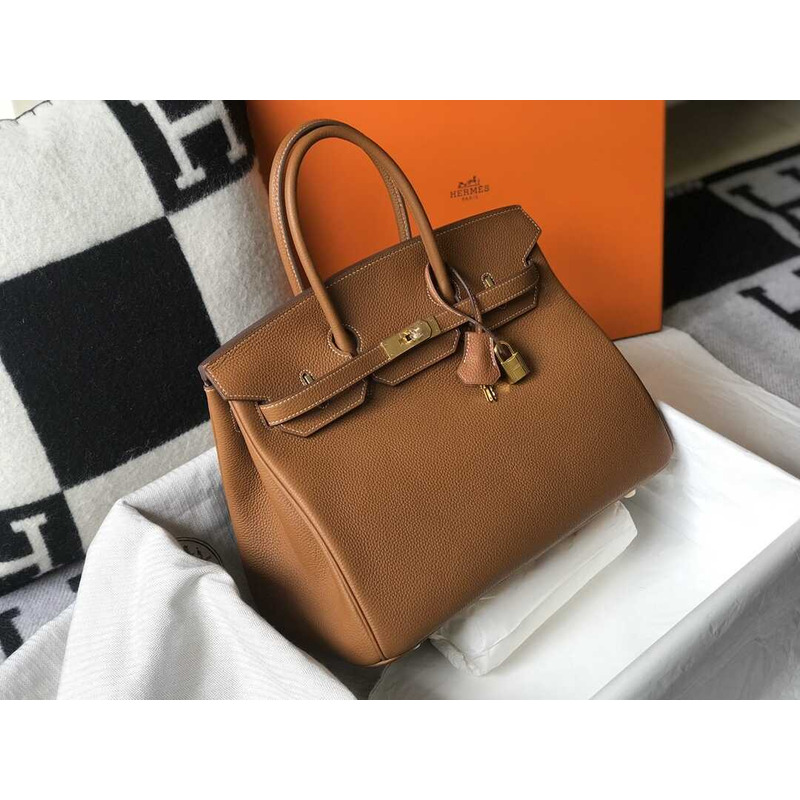 H**mes birkin togo 35 gris tourterelle brown