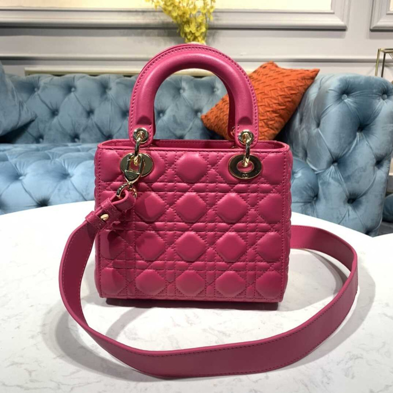 ch**an D*or lady D*or cannage 2way shooulder handbag pink