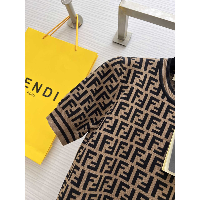 F**di ff print knitted top women shirt