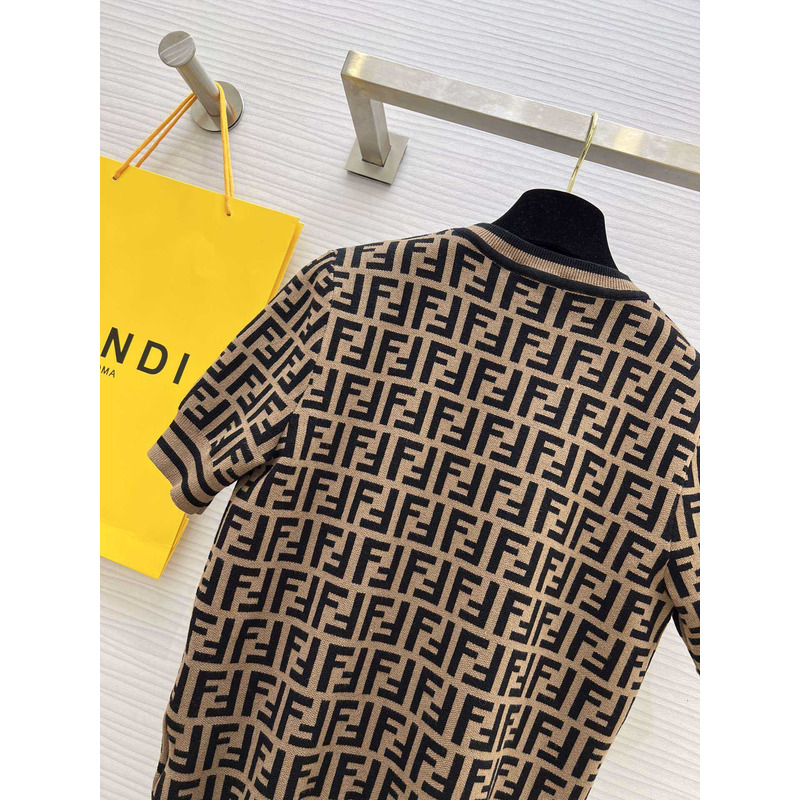F**di ff print knitted top women shirt