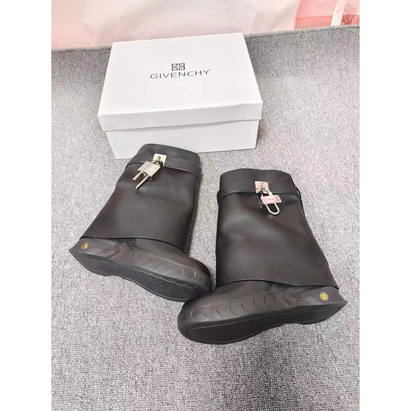 Givenchy Shark Lock Biker Ankle Boot Graint Leather Black