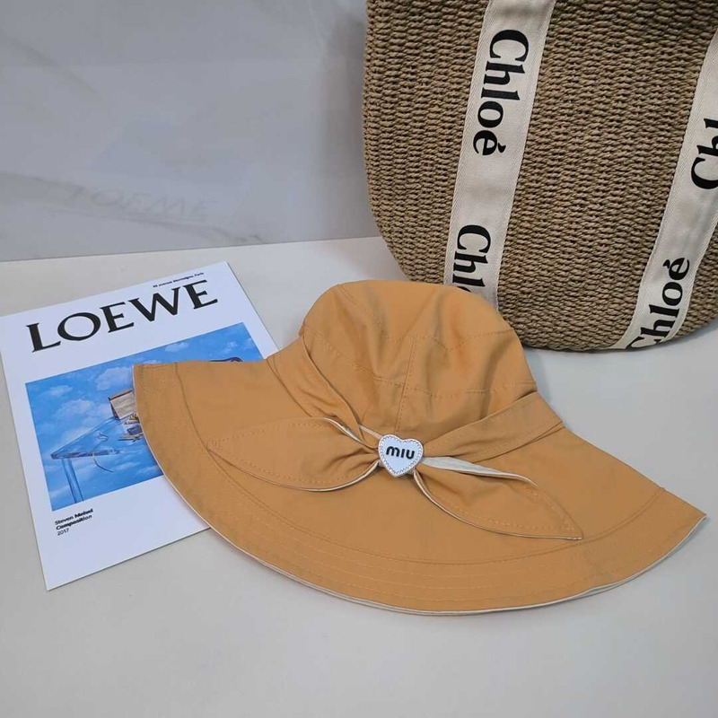 Miu Miu Bow Tie Hat Yellow