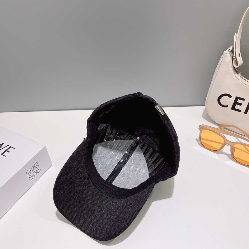 l**is V*t*n monogram jacquard denim baseball cap all black