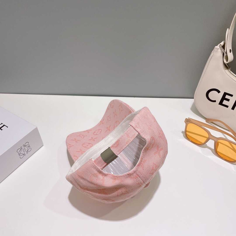 l**is V*t*n monogram jacquard denim baseball cap pink