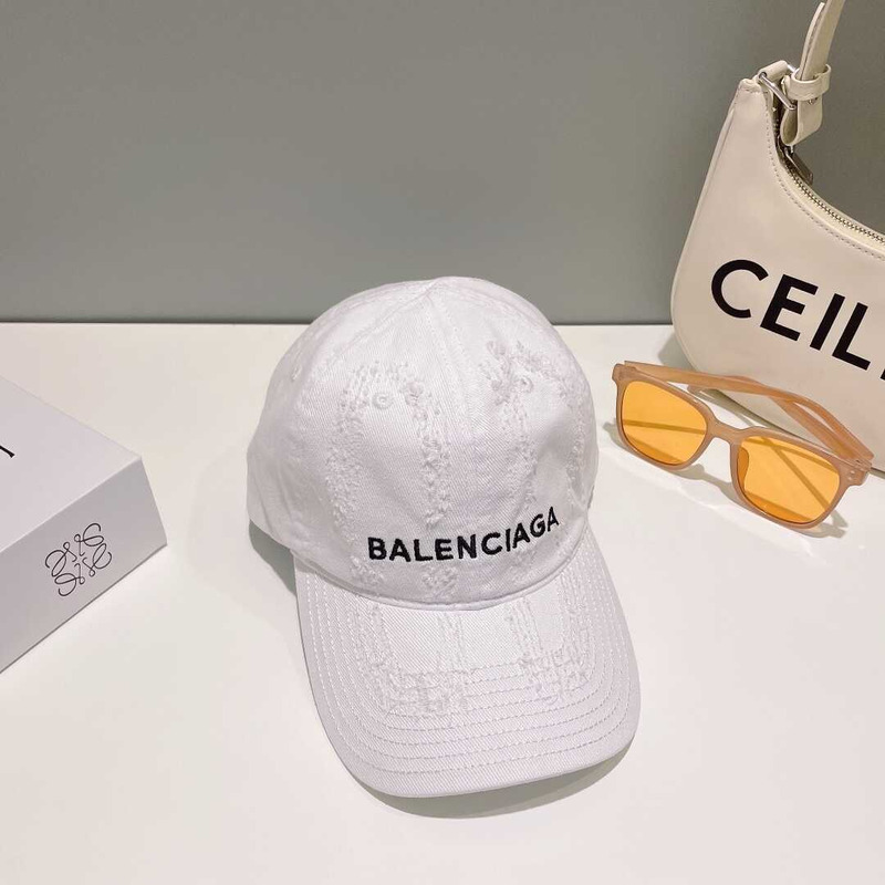 Ba*len*cia*ga embroidered logo baseball hat - white