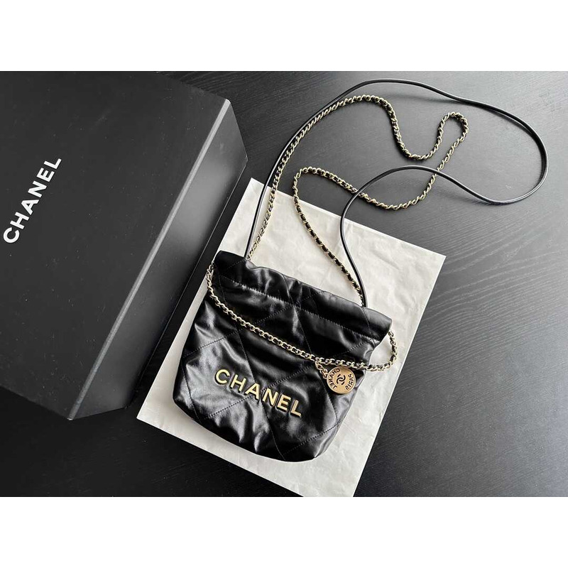 Ch*el 22 mini handbag 22s calfskin black