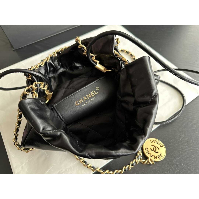 Ch*el 22 mini handbag 22s calfskin black