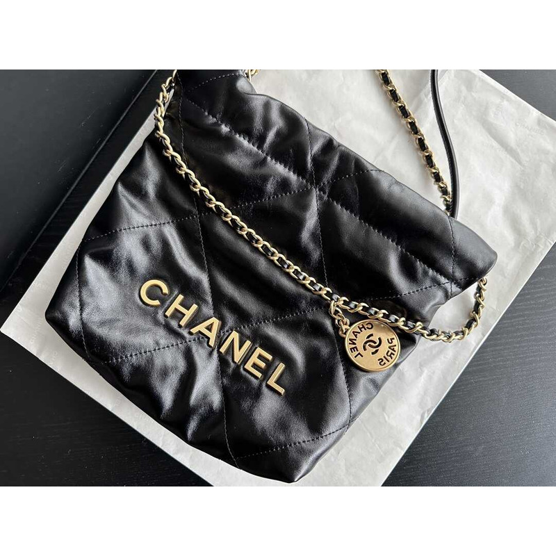 Ch*el 22 mini handbag 22s calfskin black