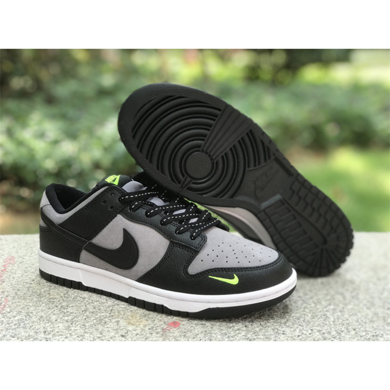 Nike Dunk Low Neon Swoosh Logo Black