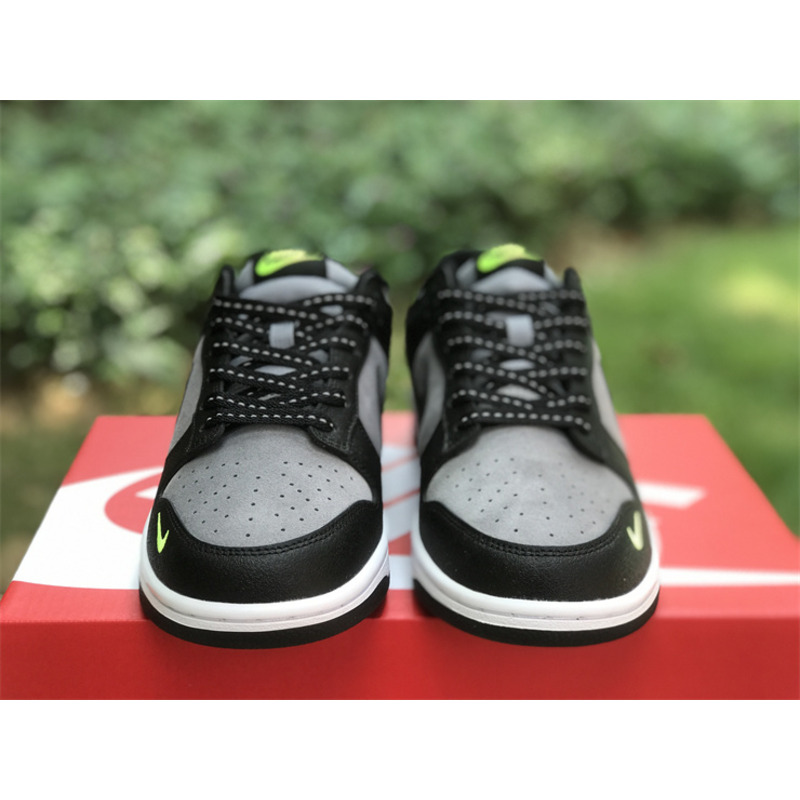 Nike Dunk Low Neon Swoosh Logo Black