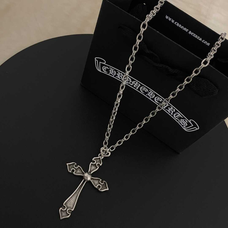 Chrome Heart Crucifix Pendant Necklace