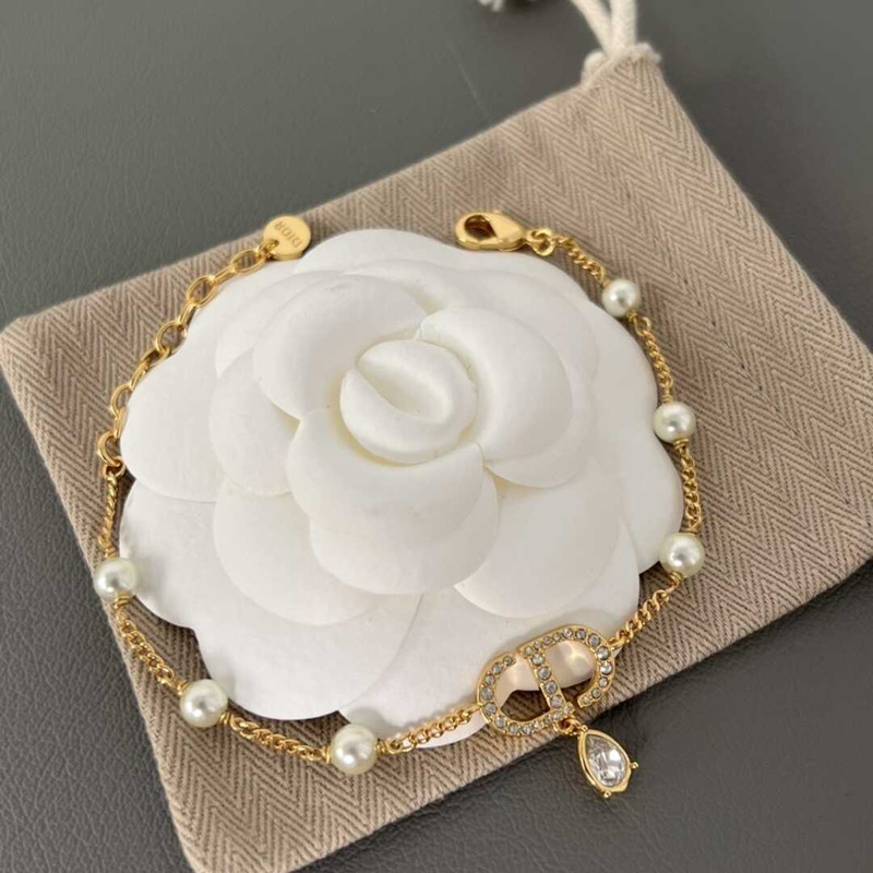 D*or cd pearl bracelet gold