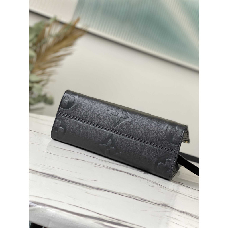 l**is V*t*n onthego pm embossed grain leather handbag black