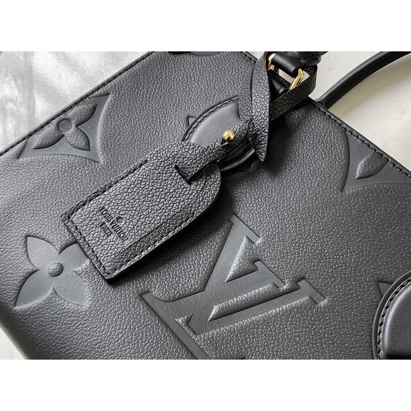 l**is V*t*n onthego pm embossed grain leather handbag black