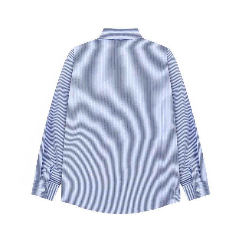 G*u*i striped cotton shirt with gremlins patch blue