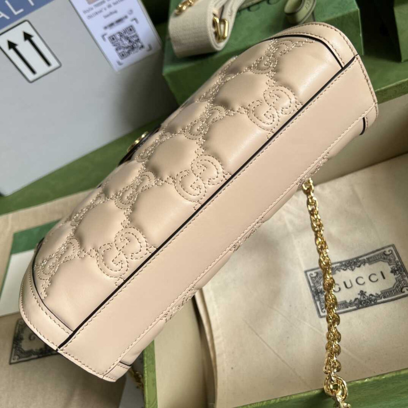 G*u*i gg matelasse small bag nude leather