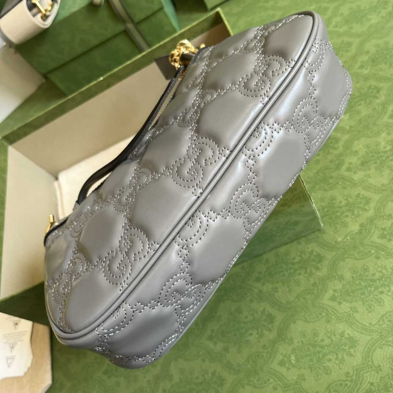 G*u*i gg matelasse leather bag gray