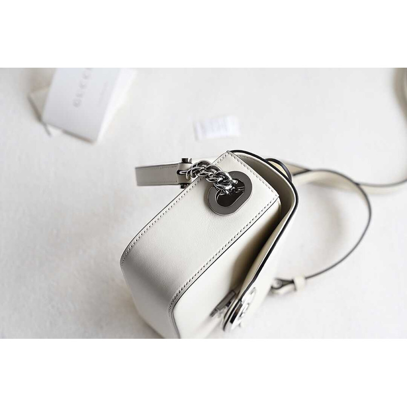 G*u*i petite gg small leather shoulder bag white