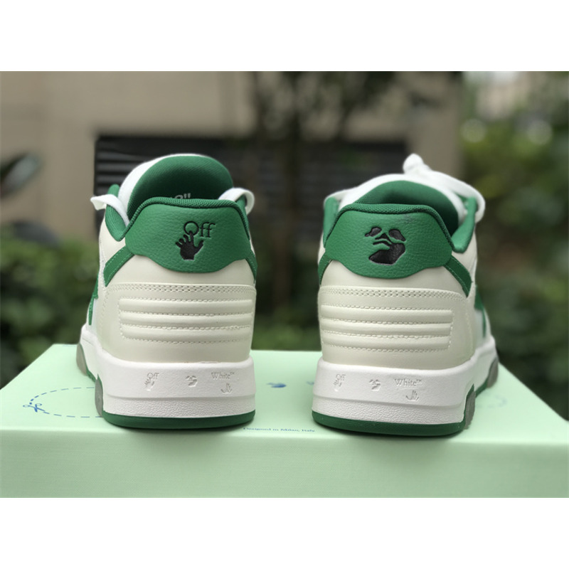 Off White Out Of Office \"OOO\" Low Tops White Green 2021