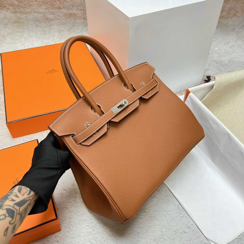 H**mes birkin togo 35 gris tourterelle brown